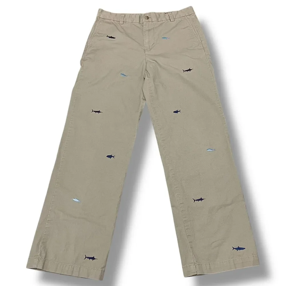 Vineyard Vines Boys Chino Pants Sz 18‎ Shark Fish
